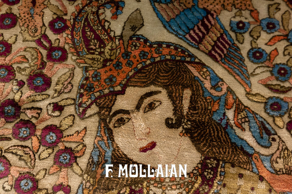 Kashan Mohtasham Pictorial Souf Silk Rug n°:549447